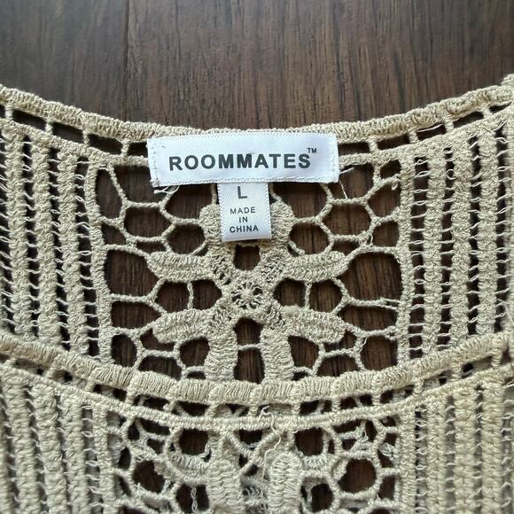 Boho Lace 100% Cotton Crochet Top NWT Spring Summer Style Large Hippie - Picture 7 of 9